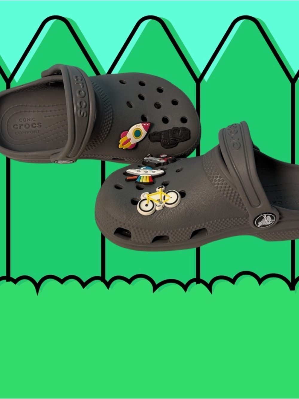 Crocs Classic Clog Shoes Kids Size C11 Gray Slip On Sandals Comfort Beach Water